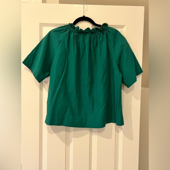 Tops - GREEN OFF THE SHOULDER CROPPED TOP- SIZE SMALL